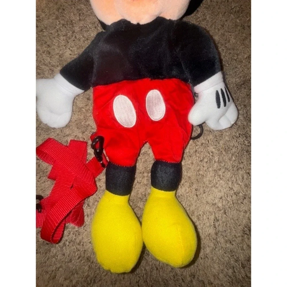 Vintage Disney Mickey Mouse Plush Safety Harness Backpack Red
